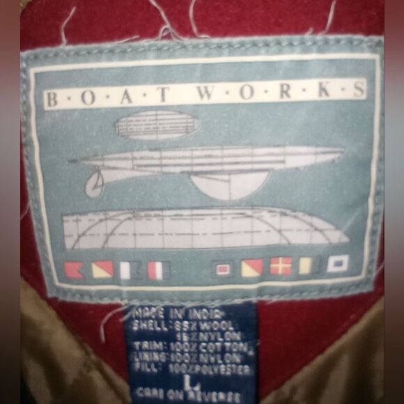 Vintage Boat Works Red Wool Blend Duffle Coat Size Large EUC - Picture 5 of 6